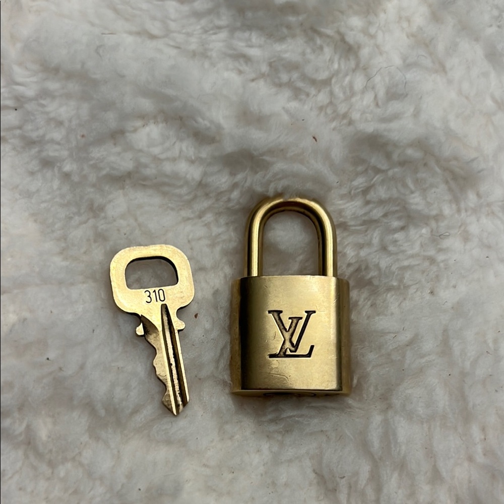 Authentic Louis Vuitton Gold Padlock with Key